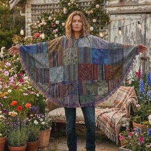 Round Button Poncho