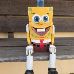 Wooden Sponge Bob(20 cm) seating position