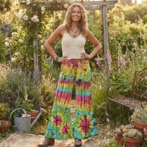 Spendex Tie Dye  Wide Leg Pants